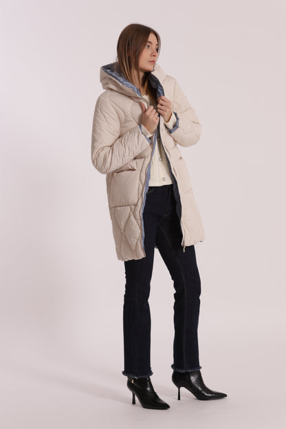 PIUMINO LUNGO CON TRAMA A ROMBI