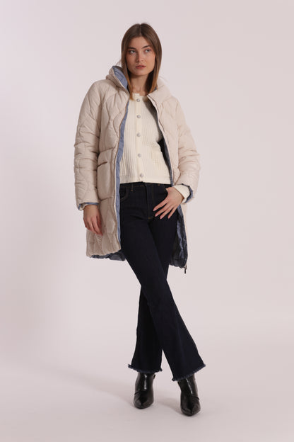 PIUMINO LUNGO CON TRAMA A ROMBI