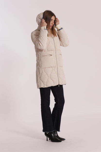 PIUMINO LUNGO CON TRAMA A ROMBI