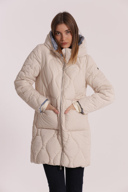 PIUMINO LUNGO CON TRAMA A ROMBI