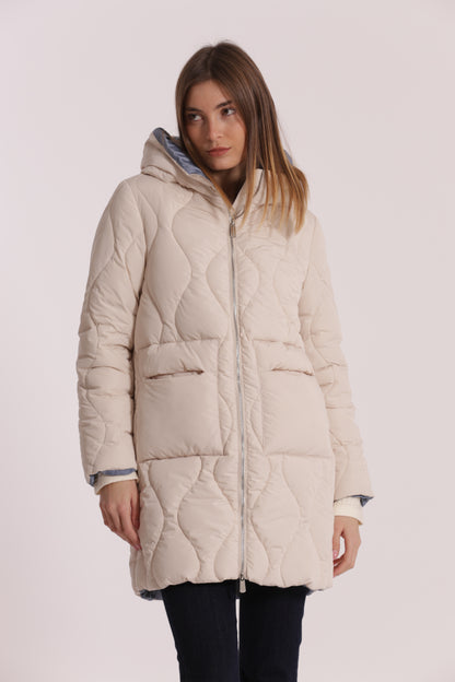 PIUMINO LUNGO CON TRAMA A ROMBI