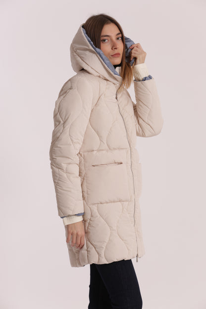 PIUMINO LUNGO CON TRAMA A ROMBI