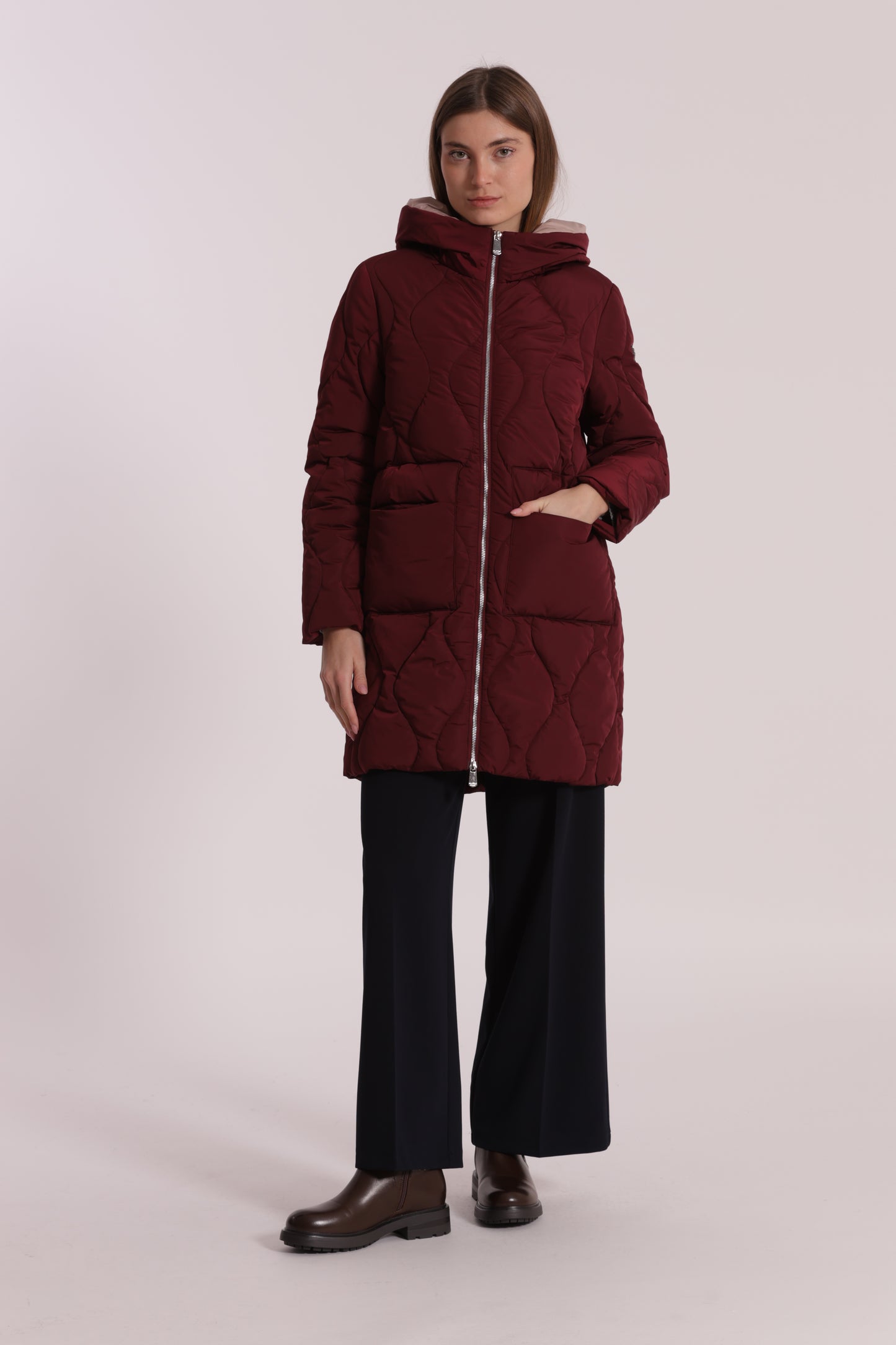 PIUMINO LUNGO CON TRAMA A ROMBI