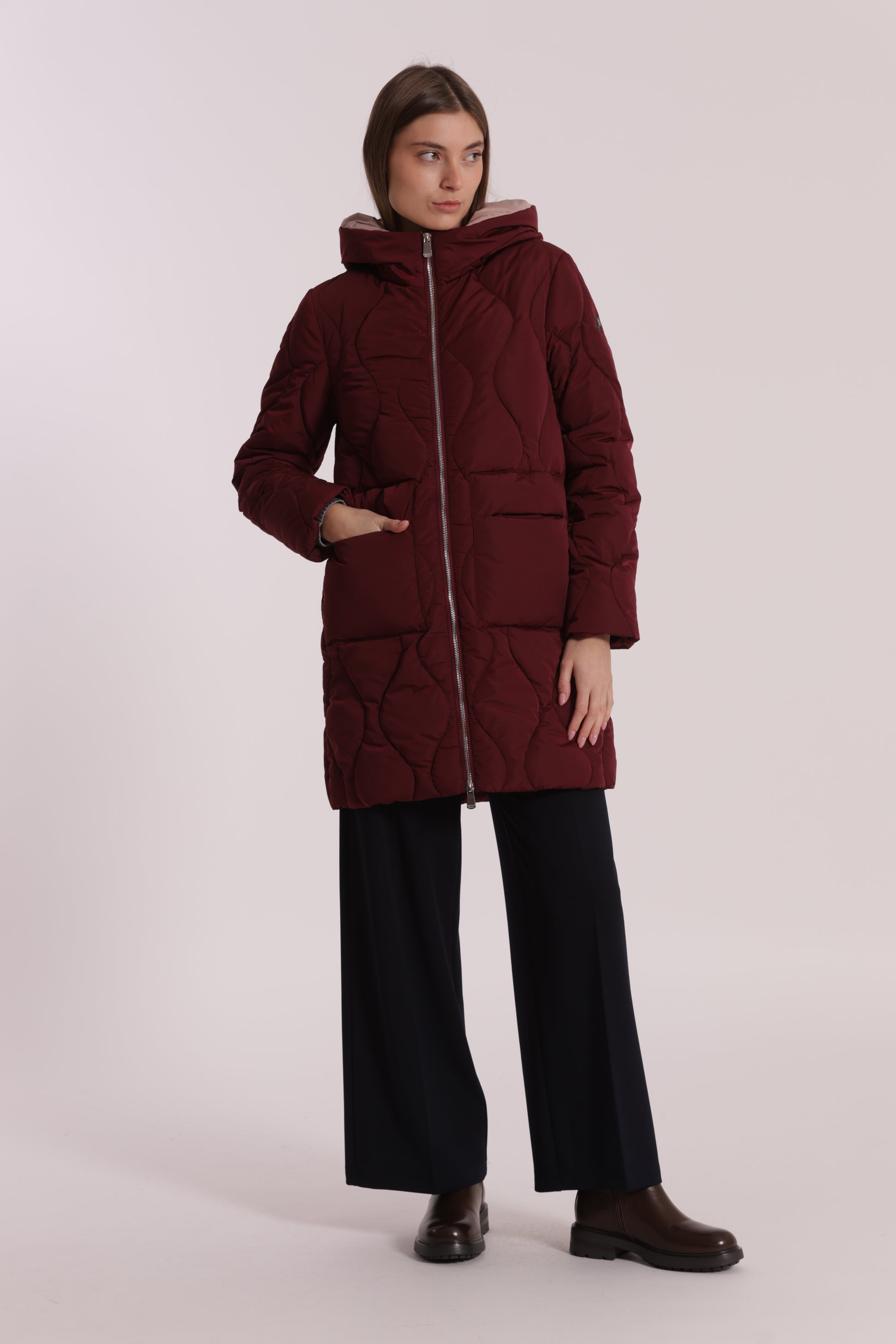 PIUMINO LUNGO CON TRAMA A ROMBI