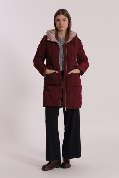 PIUMINO LUNGO CON TRAMA A ROMBI