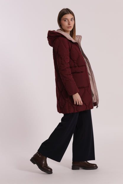 PIUMINO LUNGO CON TRAMA A ROMBI