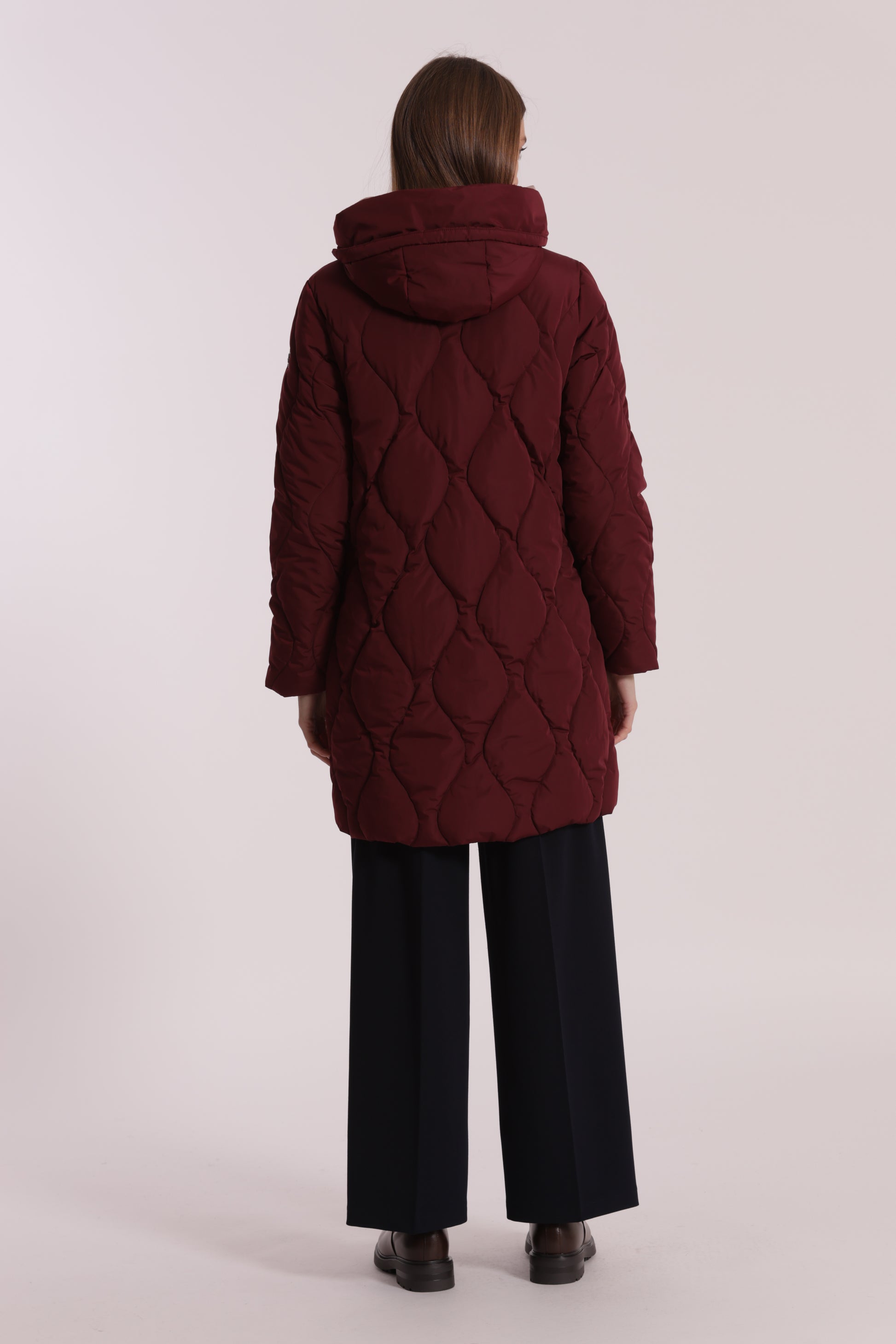 PIUMINO LUNGO CON TRAMA A ROMBI