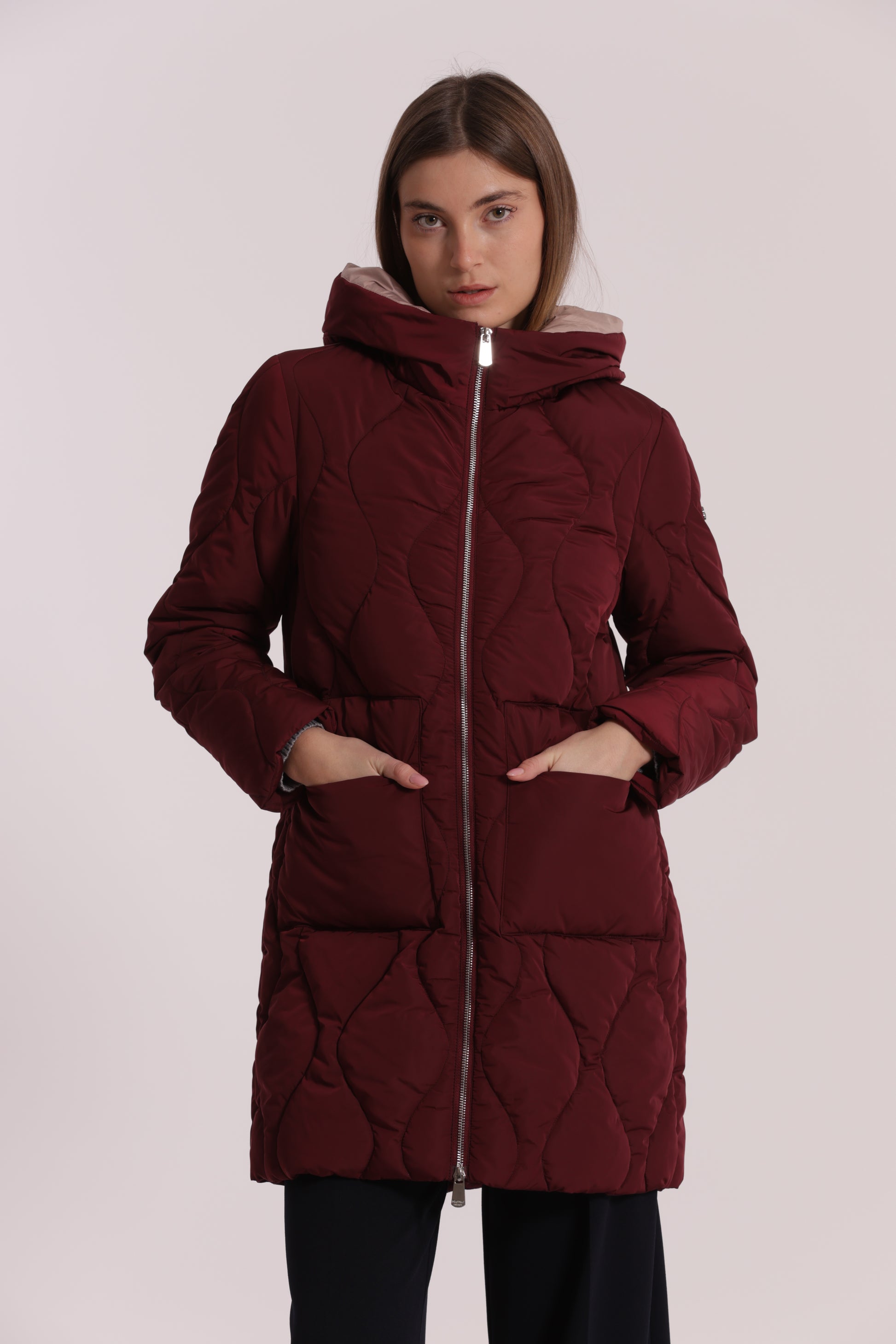 PIUMINO LUNGO CON TRAMA A ROMBI