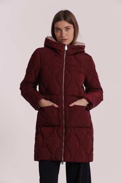 PIUMINO LUNGO CON TRAMA A ROMBI