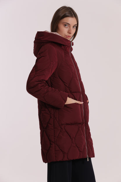 PIUMINO LUNGO CON TRAMA A ROMBI