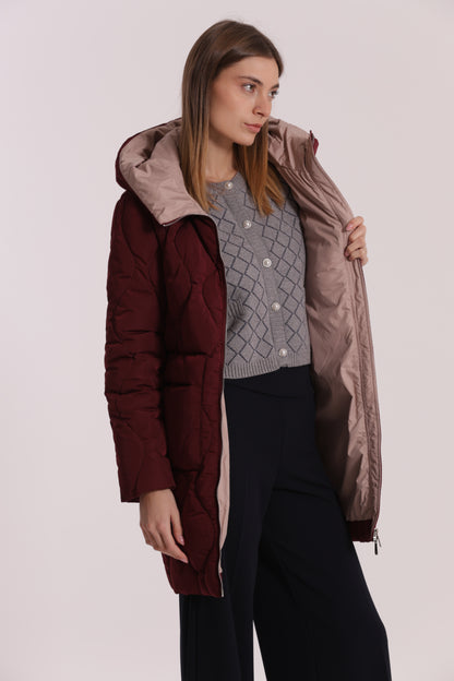 PIUMINO LUNGO CON TRAMA A ROMBI