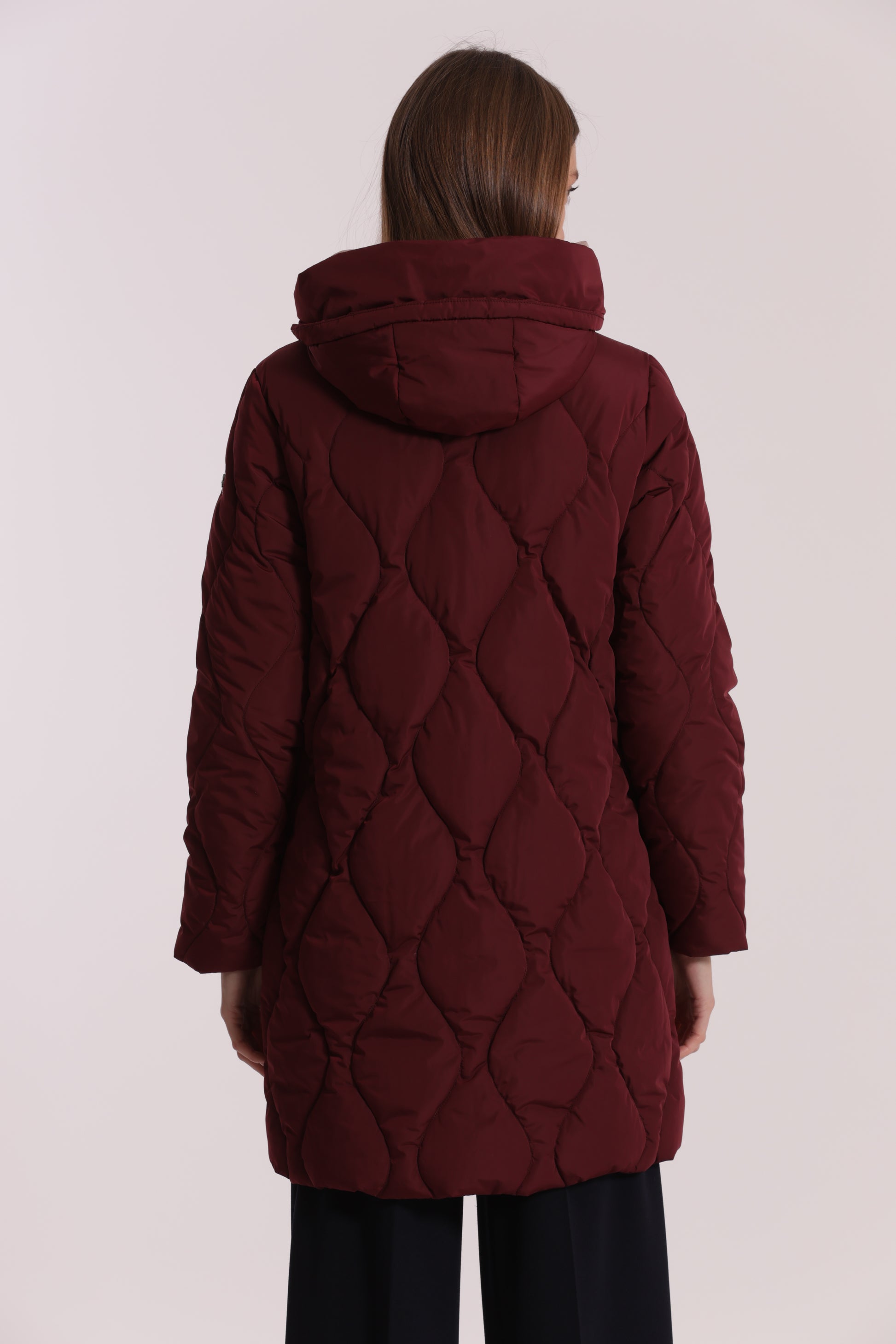 PIUMINO LUNGO CON TRAMA A ROMBI