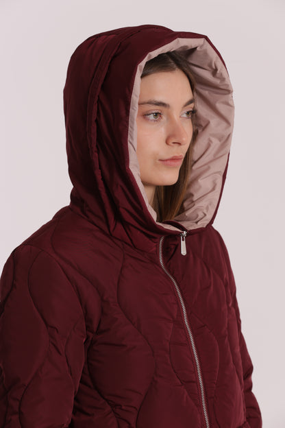 PIUMINO LUNGO CON TRAMA A ROMBI