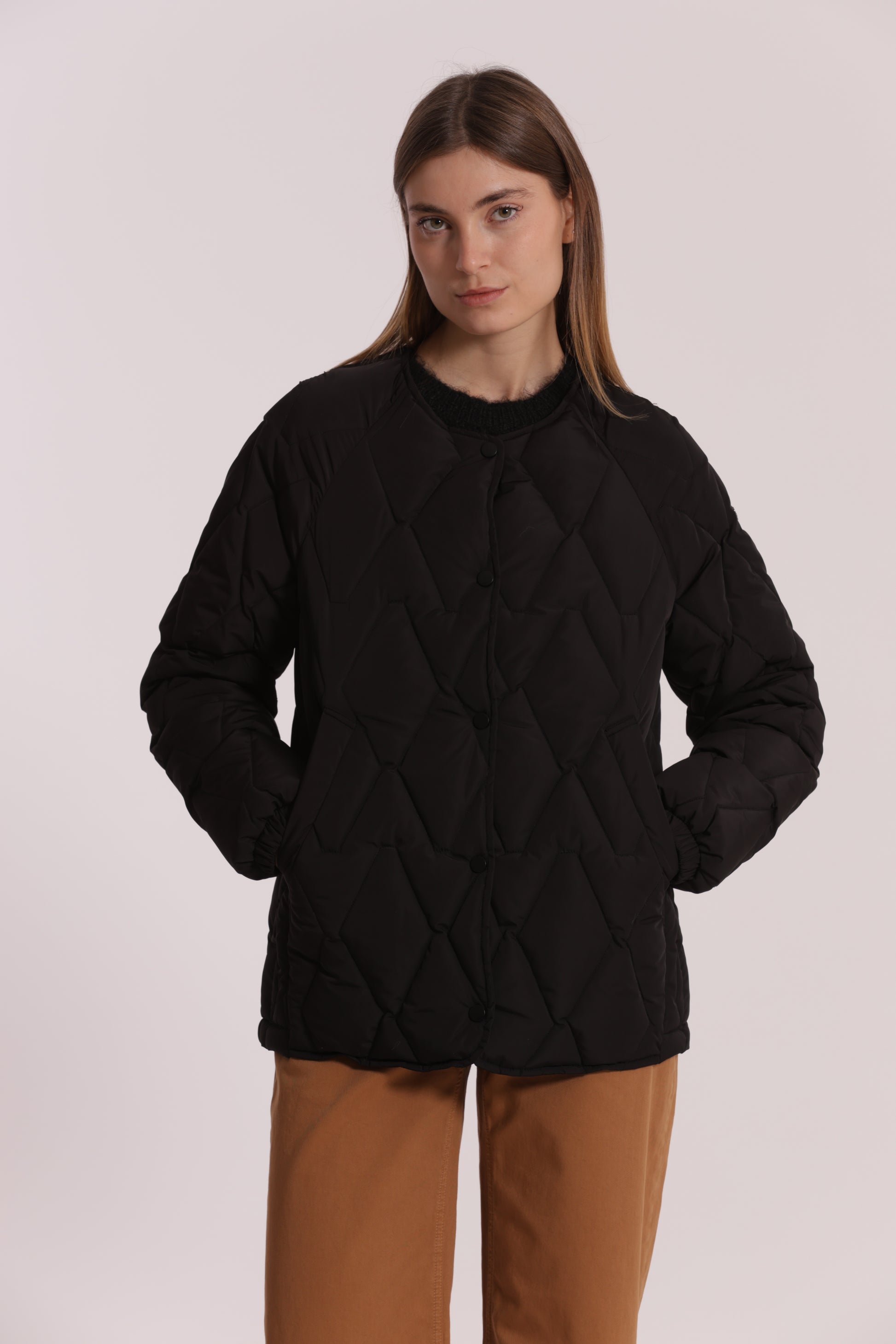 PIUMINO CORTO OVER CON TRAMA ZIG-ZAG