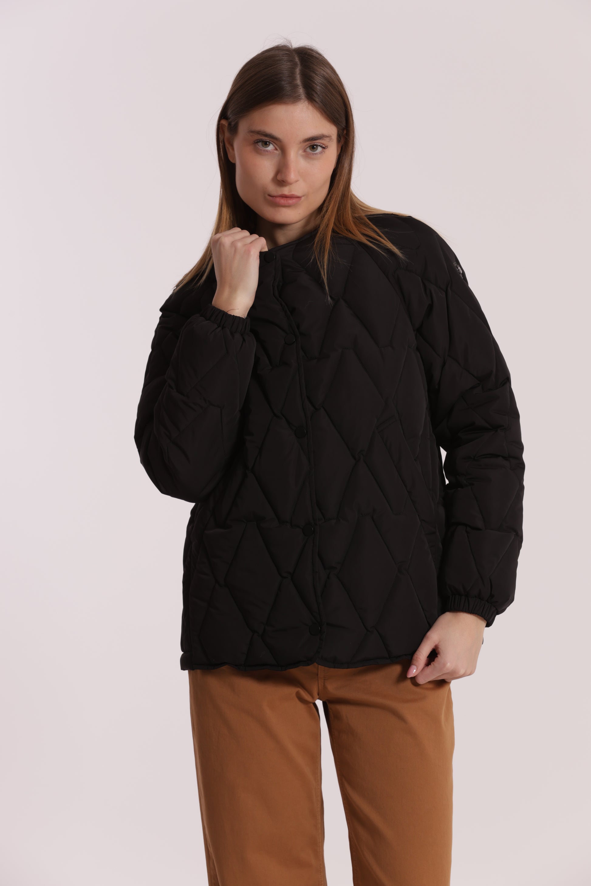 PIUMINO CORTO OVER CON TRAMA ZIG-ZAG