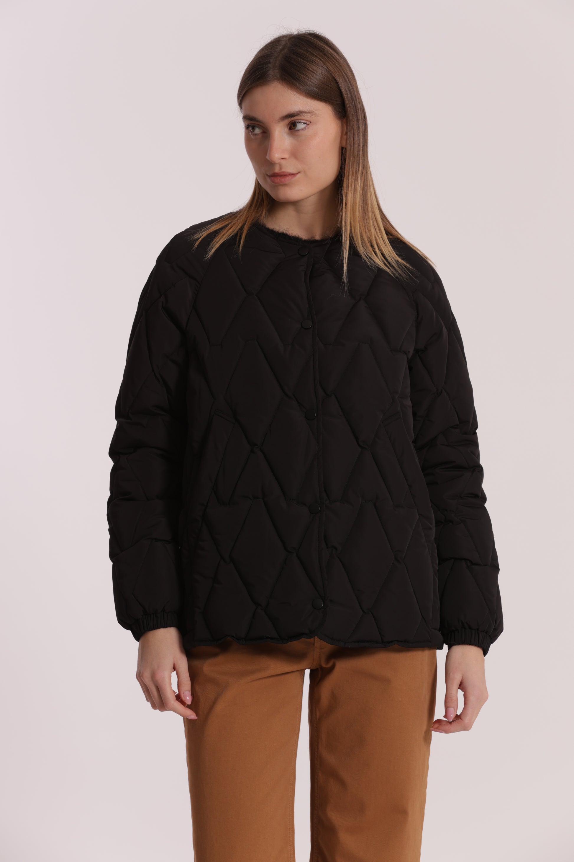 PIUMINO CORTO OVER CON TRAMA ZIG-ZAG