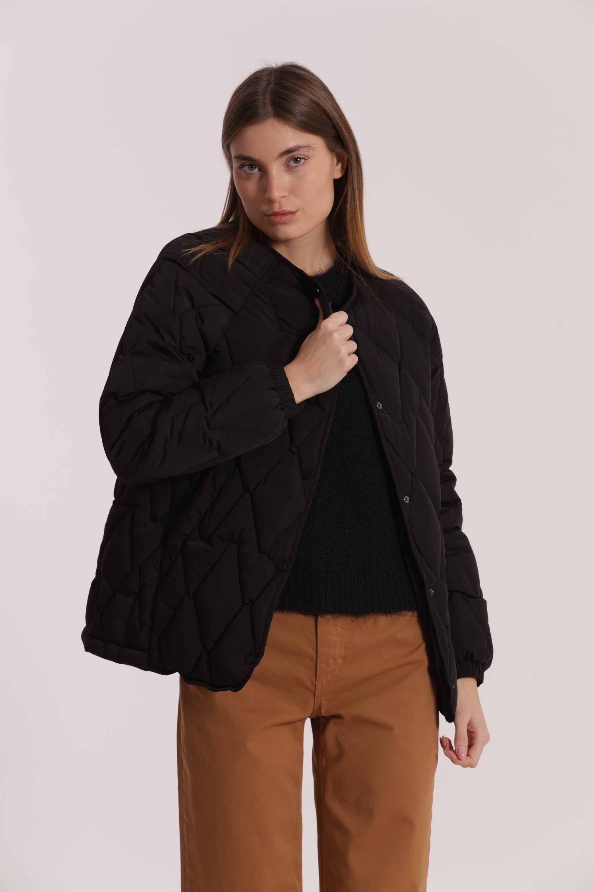 PIUMINO CORTO OVER CON TRAMA ZIG-ZAG