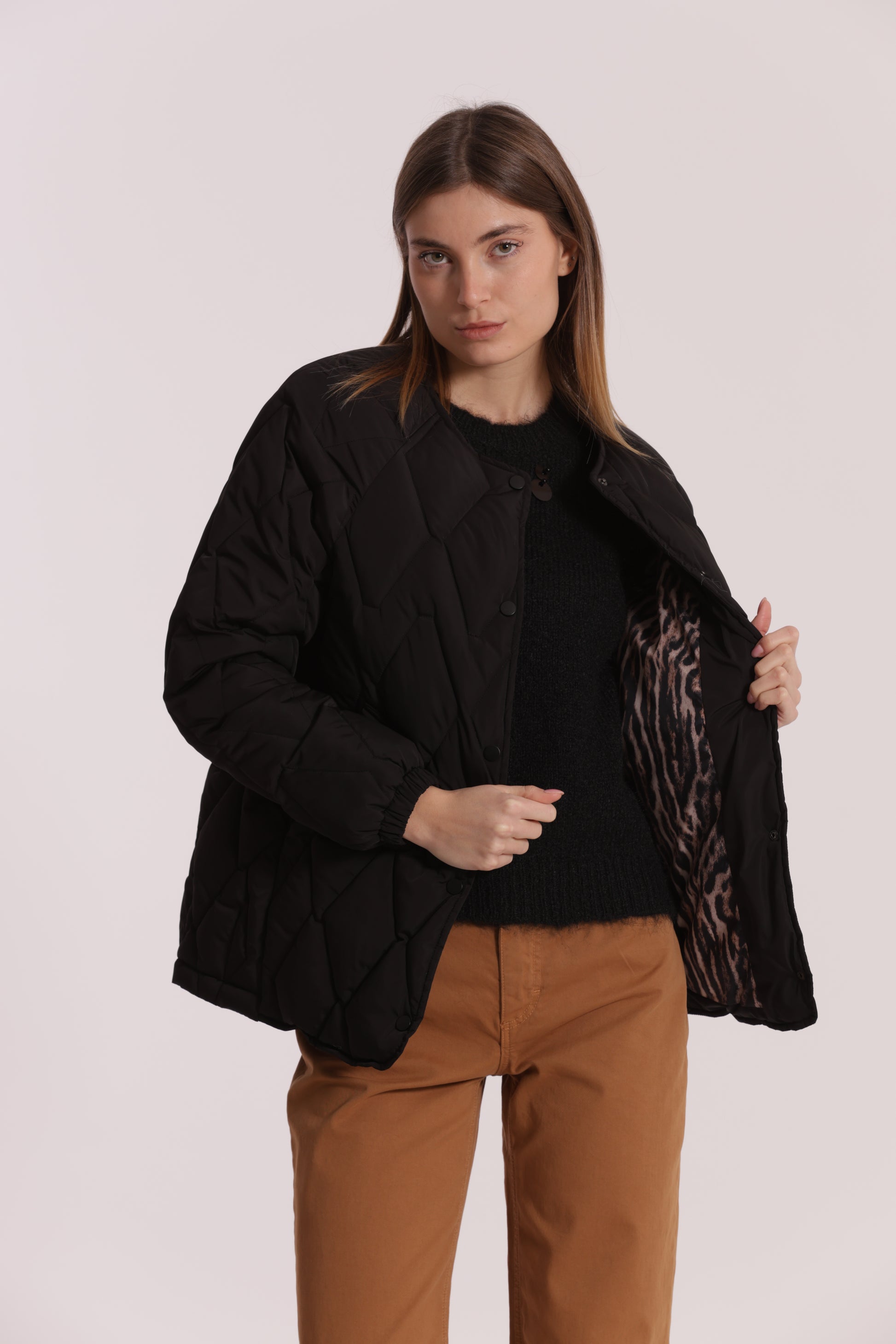 PIUMINO CORTO OVER CON TRAMA ZIG-ZAG