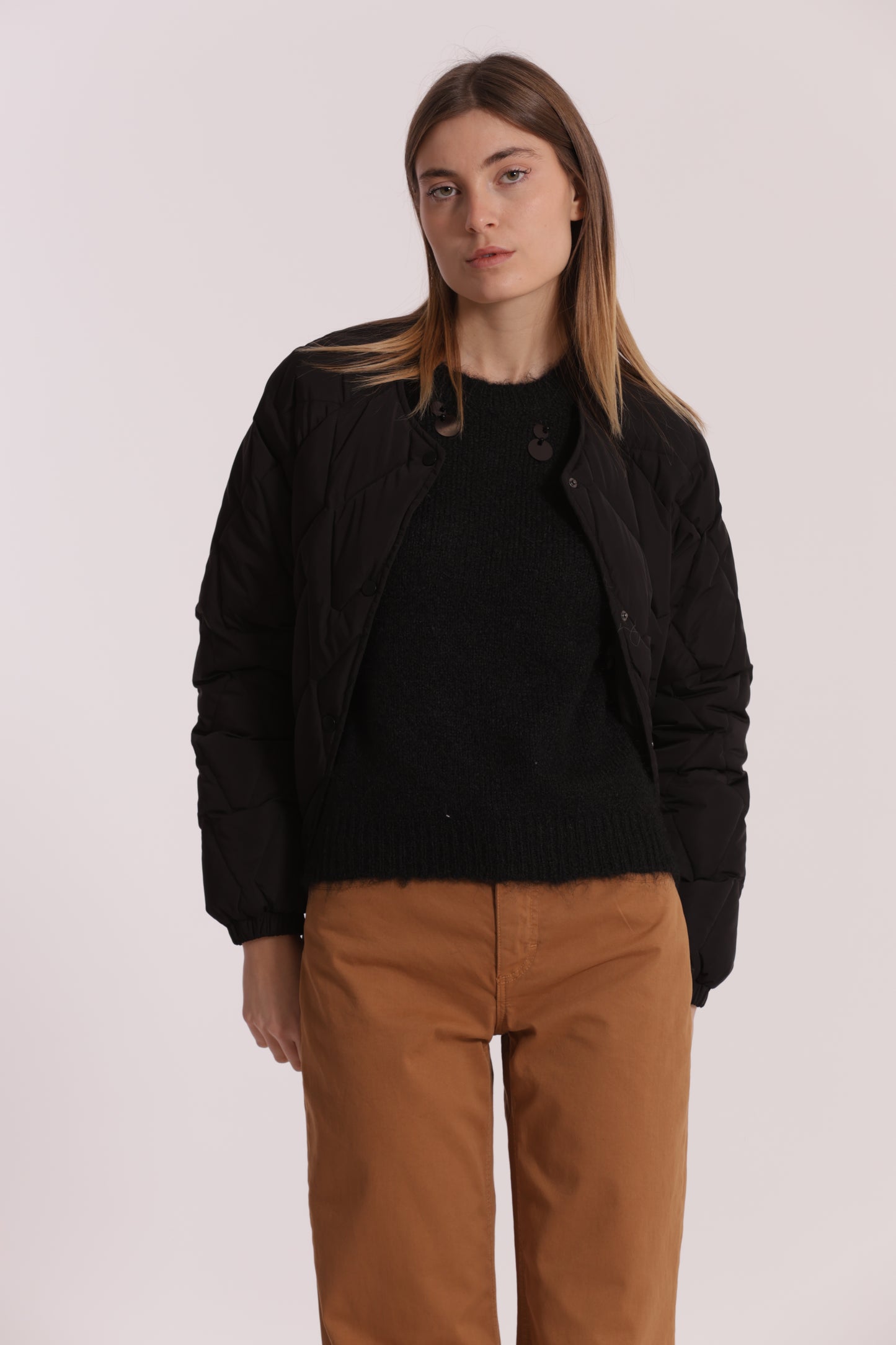 PIUMINO CORTO OVER CON TRAMA ZIG-ZAG