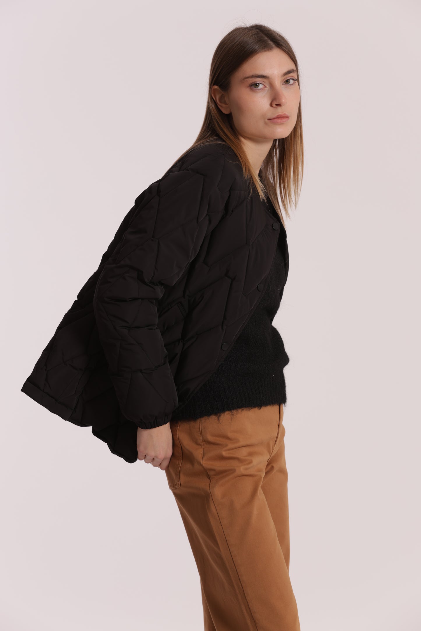 PIUMINO CORTO OVER CON TRAMA ZIG-ZAG