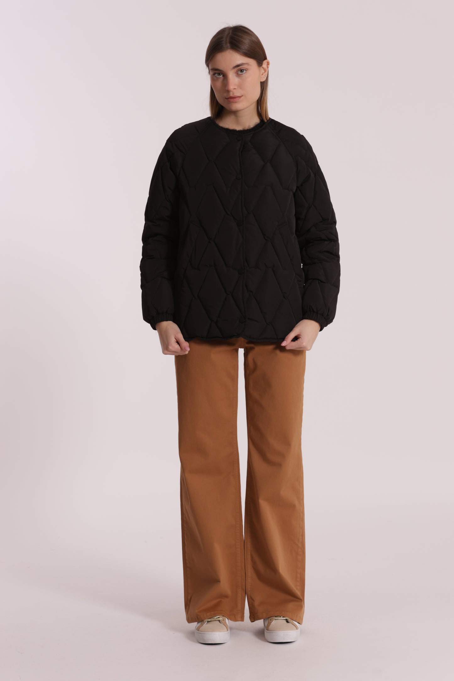 PIUMINO CORTO OVER CON TRAMA ZIG-ZAG