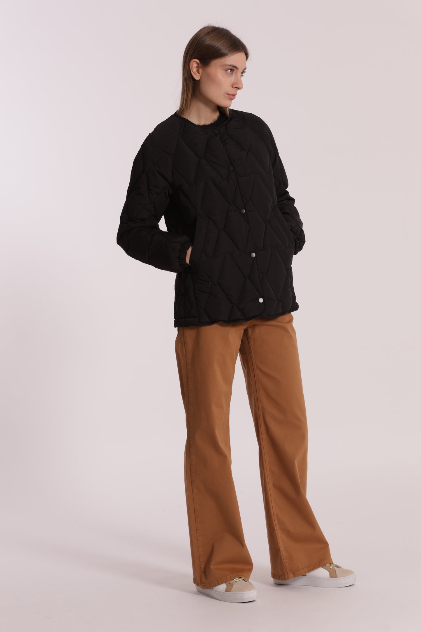 PIUMINO CORTO OVER CON TRAMA ZIG-ZAG