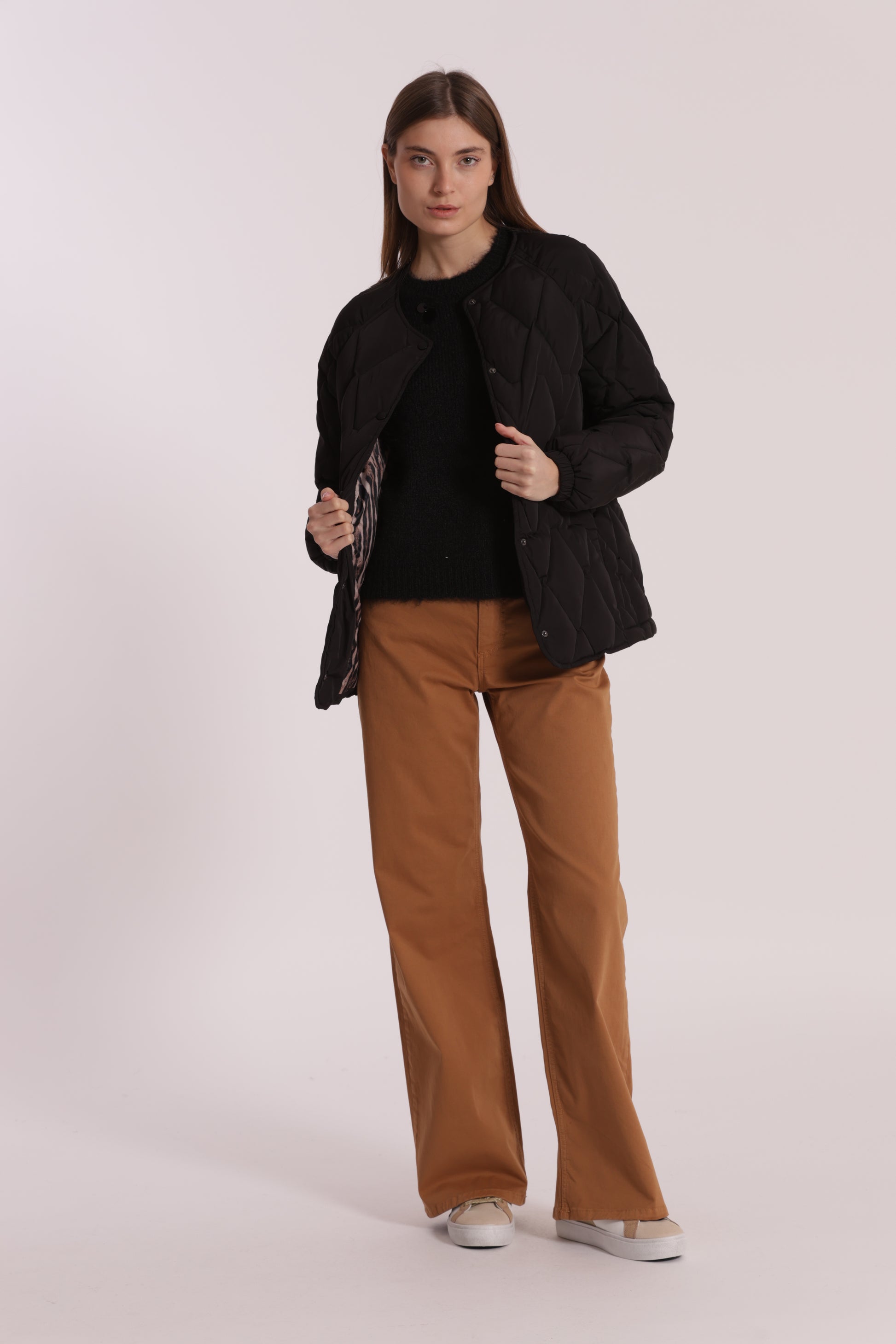 PIUMINO CORTO OVER CON TRAMA ZIG-ZAG