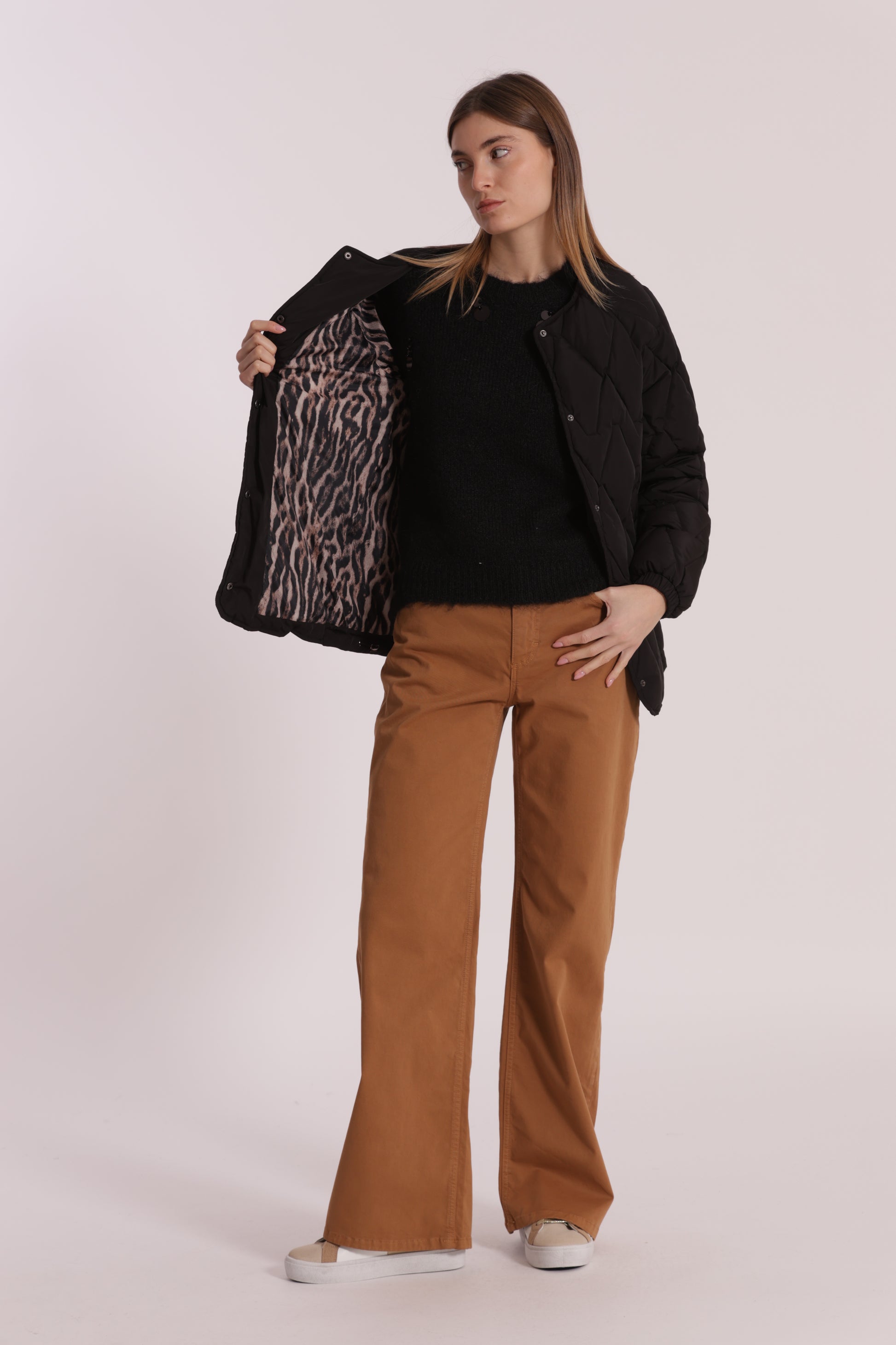 PIUMINO CORTO OVER CON TRAMA ZIG-ZAG