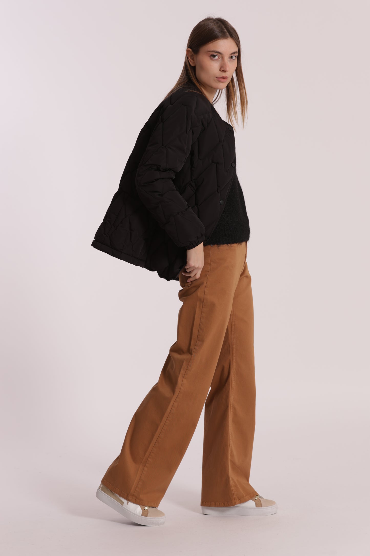 PIUMINO CORTO OVER CON TRAMA ZIG-ZAG