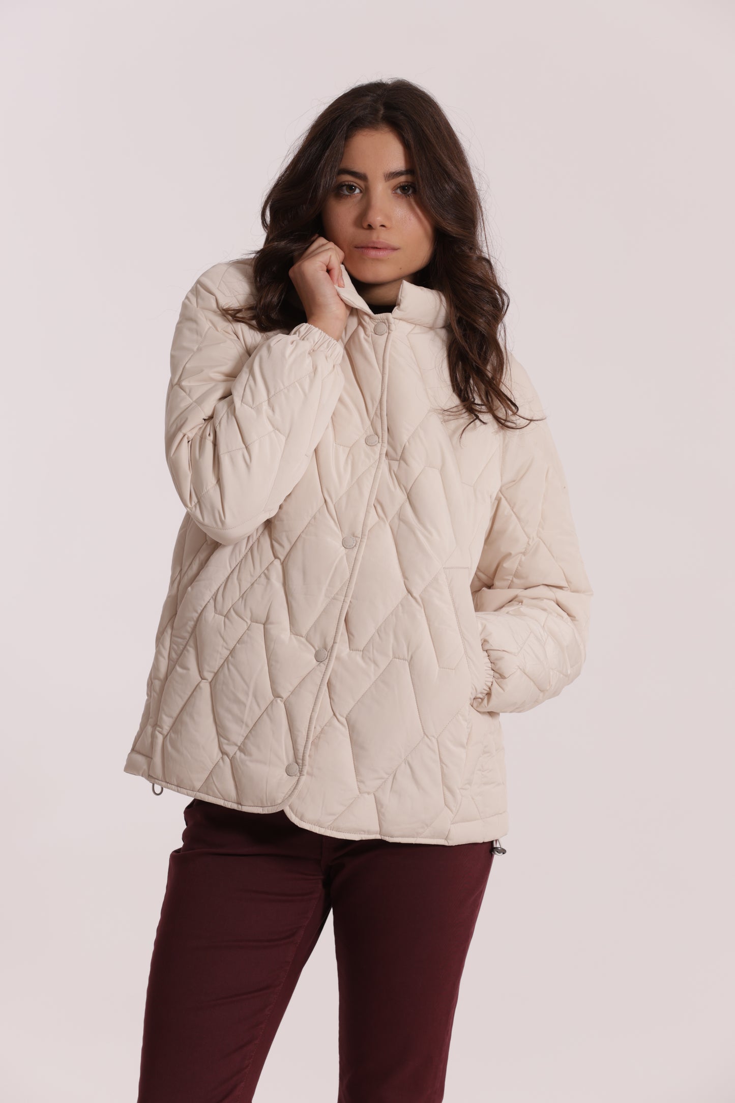 PIUMINO CORTO OVER CON TRAMA ZIG-ZAG