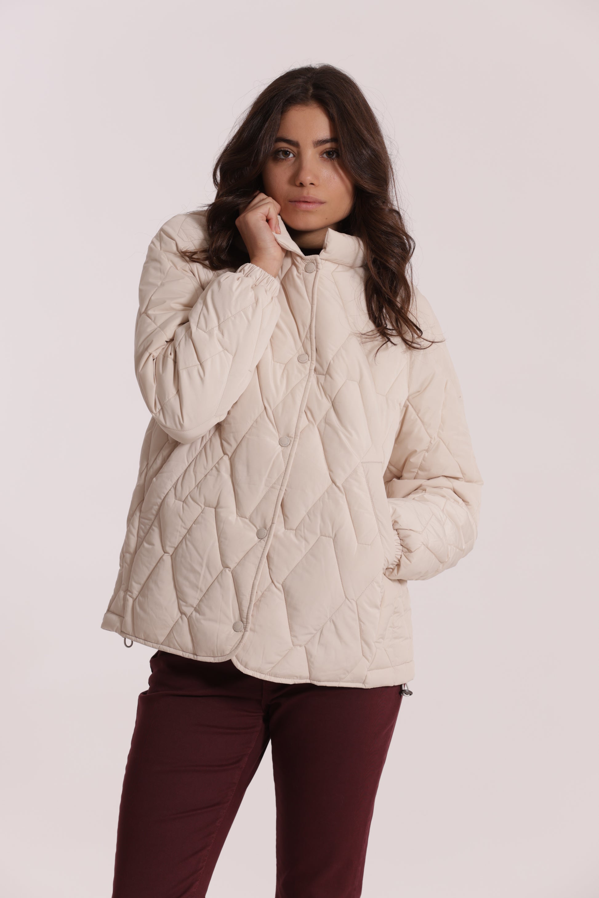 PIUMINO CORTO OVER CON TRAMA ZIG-ZAG