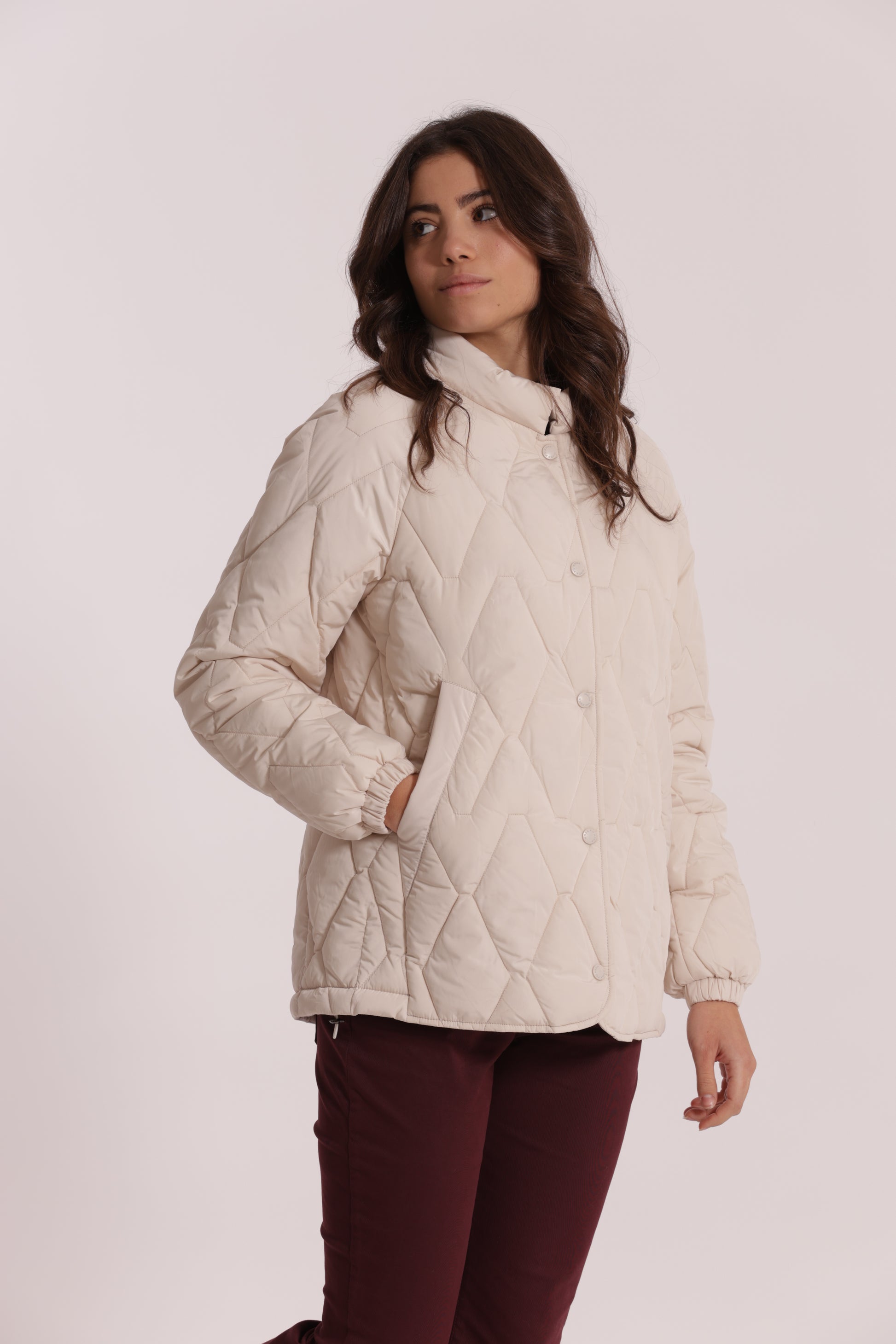 PIUMINO CORTO OVER CON TRAMA ZIG-ZAG