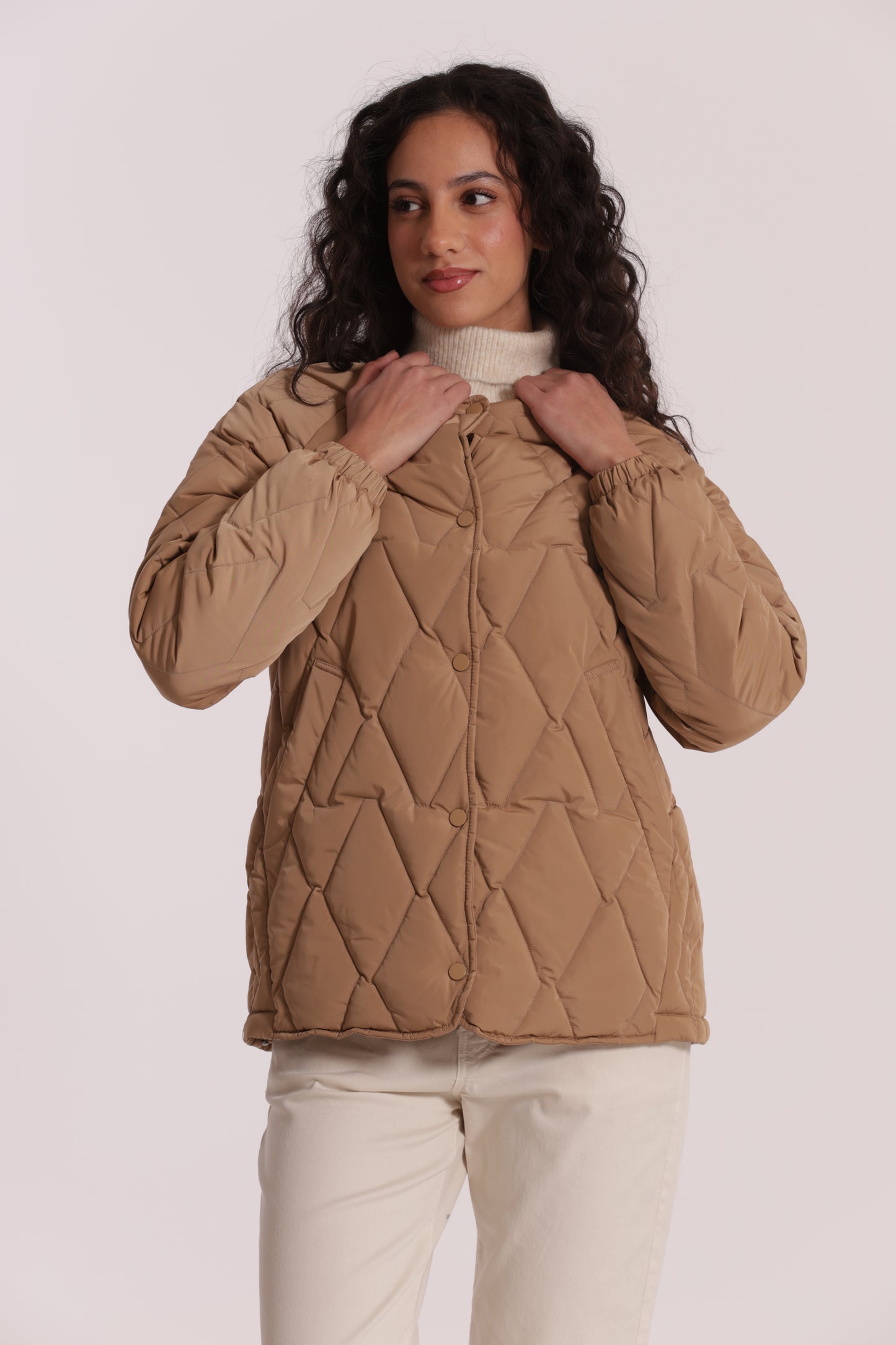 PIUMINO CORTO OVER CON TRAMA ZIG-ZAG