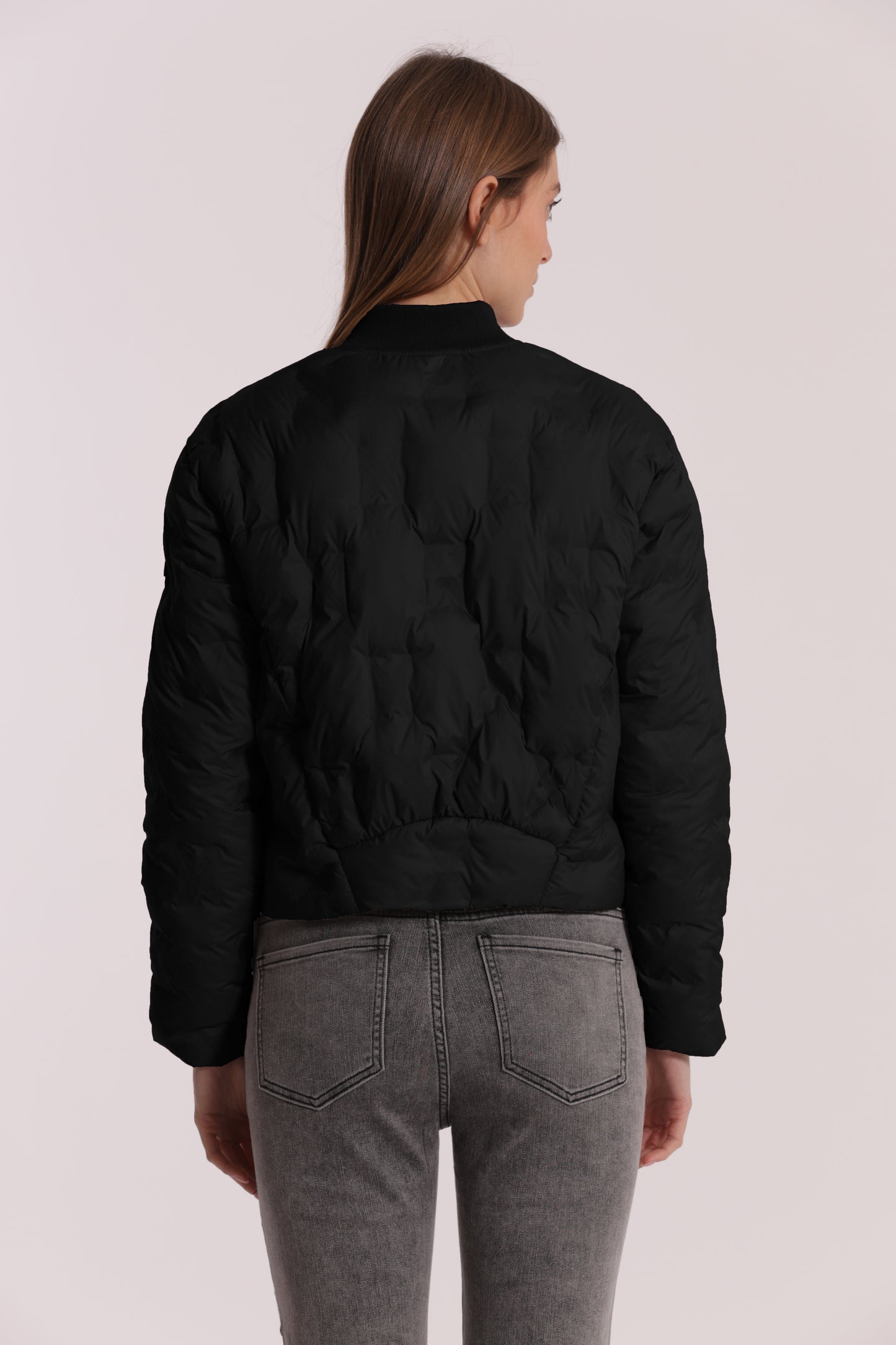 PIUMINO CORTO CON TRAMA GEOMETRICA