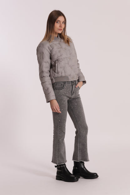 PIUMINO CORTO CON TRAMA GEOMETRICA