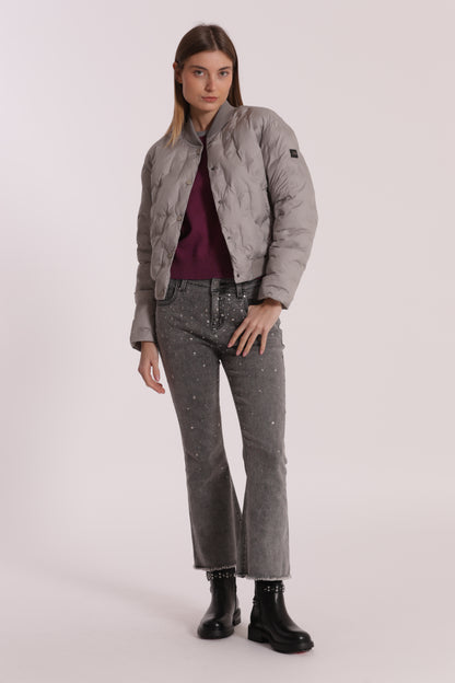 PIUMINO CORTO CON TRAMA GEOMETRICA