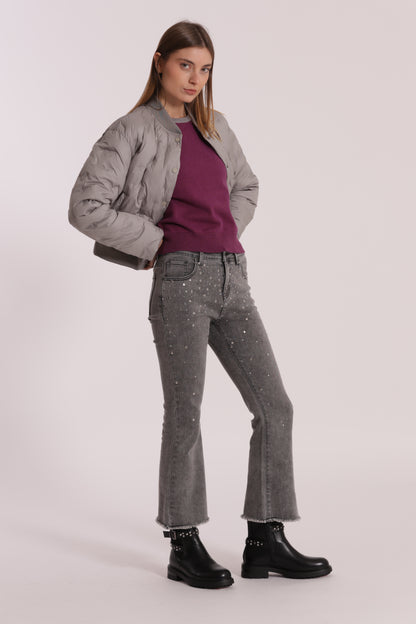 PIUMINO CORTO CON TRAMA GEOMETRICA