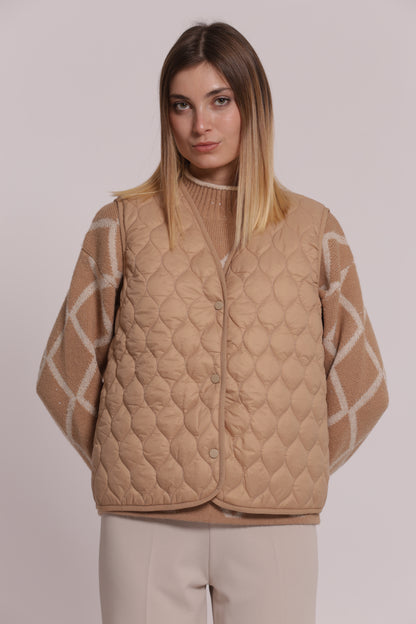 GILET PIUMINO CORTO TRAPUNTATO