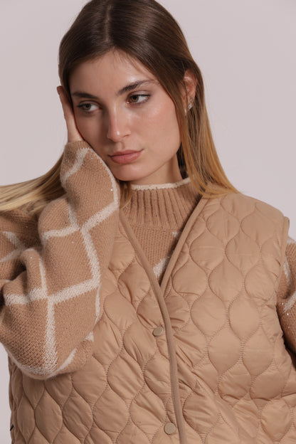 GILET PIUMINO CORTO TRAPUNTATO