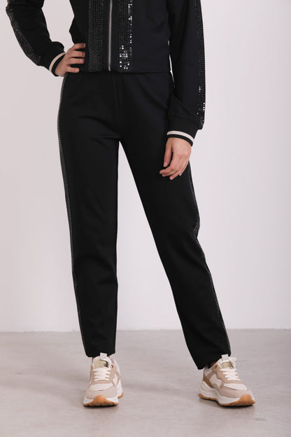 PANTALONE JOGGER CON BANDE LATERALI E DETTAGLI CANGIANTI