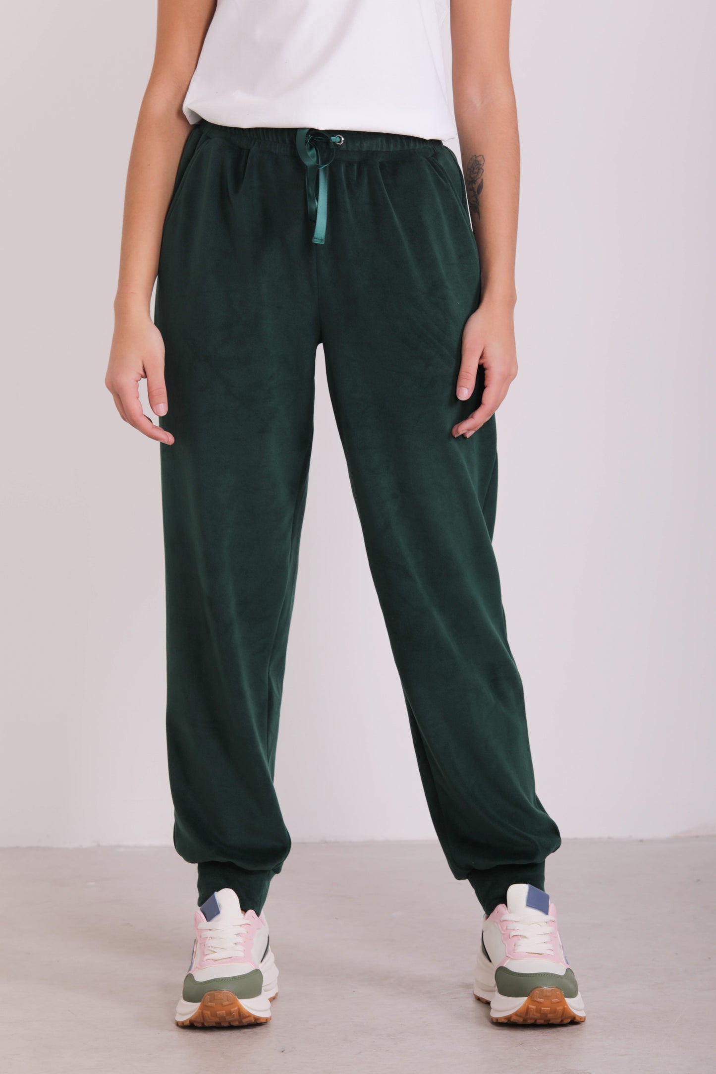 PANTALONE JOGGER EFFETTO VELLUTO