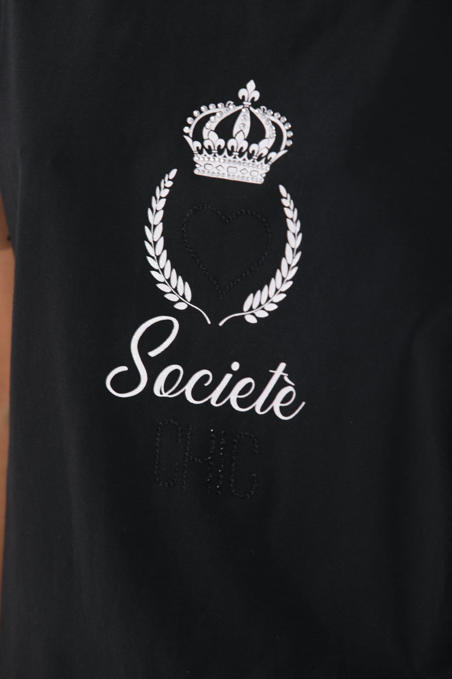 T-SHIRT "SOCIETY CHIC" CON MANICHE A PALLONCINO