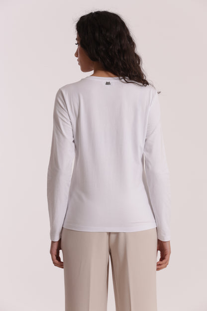T-SHIRT CON GATTO CATENA