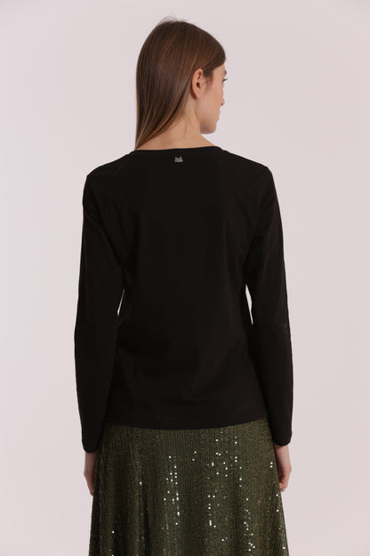 T-SHIRT CON GATTO CATENA