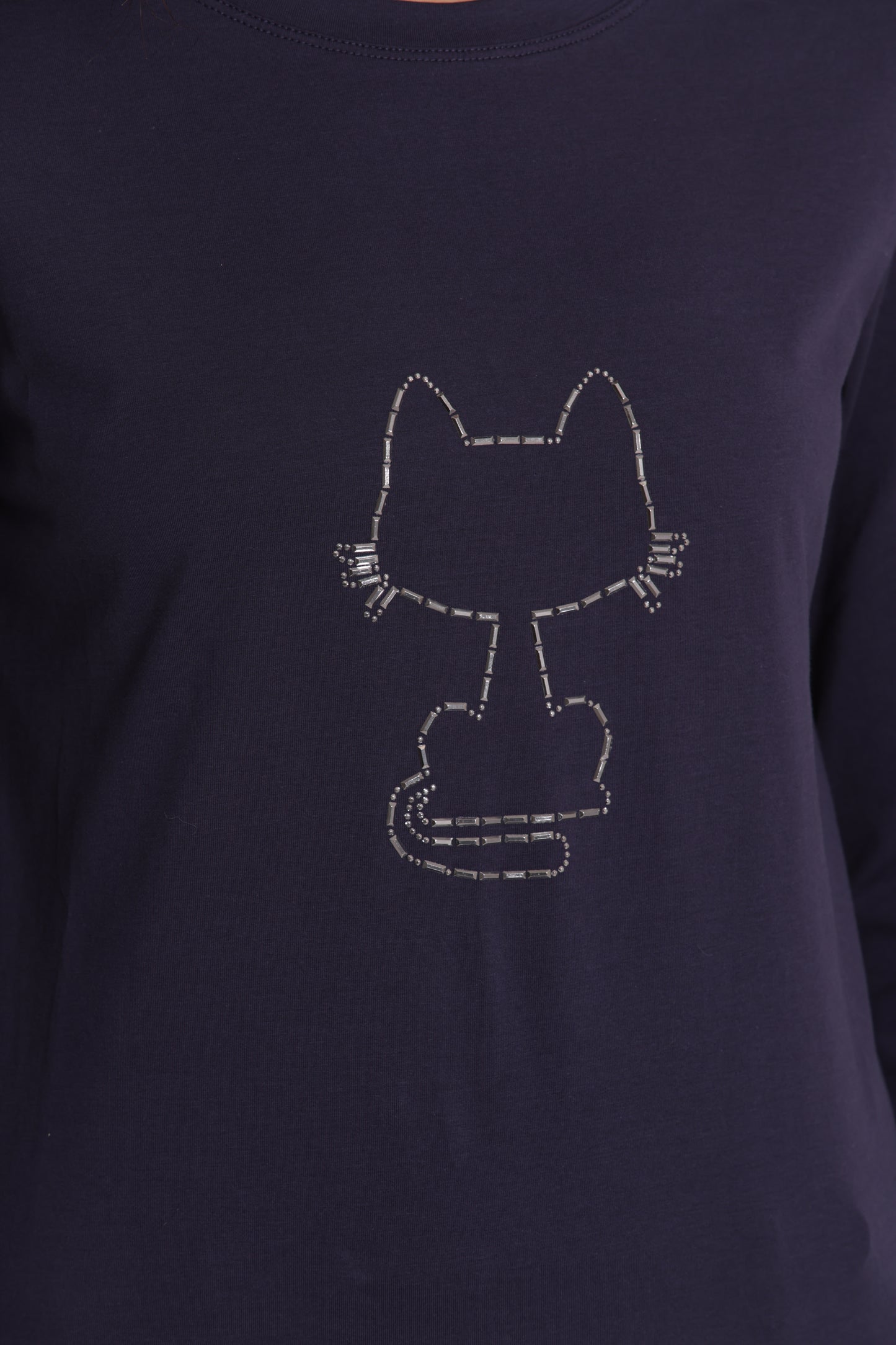 T-SHIRT CON GATTO CATENA