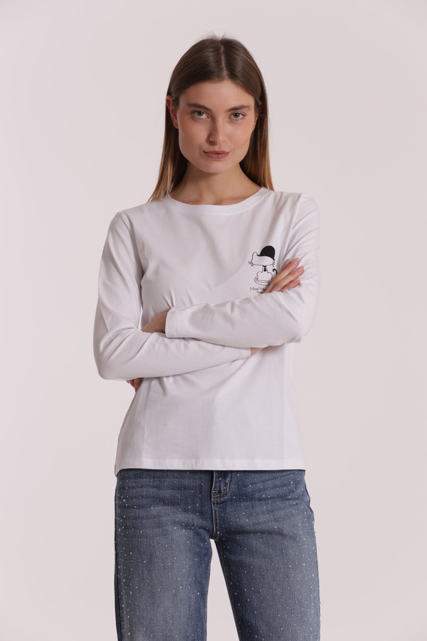 T-SHIRT CON GATTO CHARLIE CHAPLIN