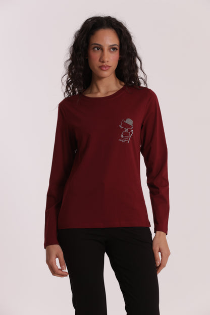 T-SHIRT CON GATTO CHARLIE CHAPLIN