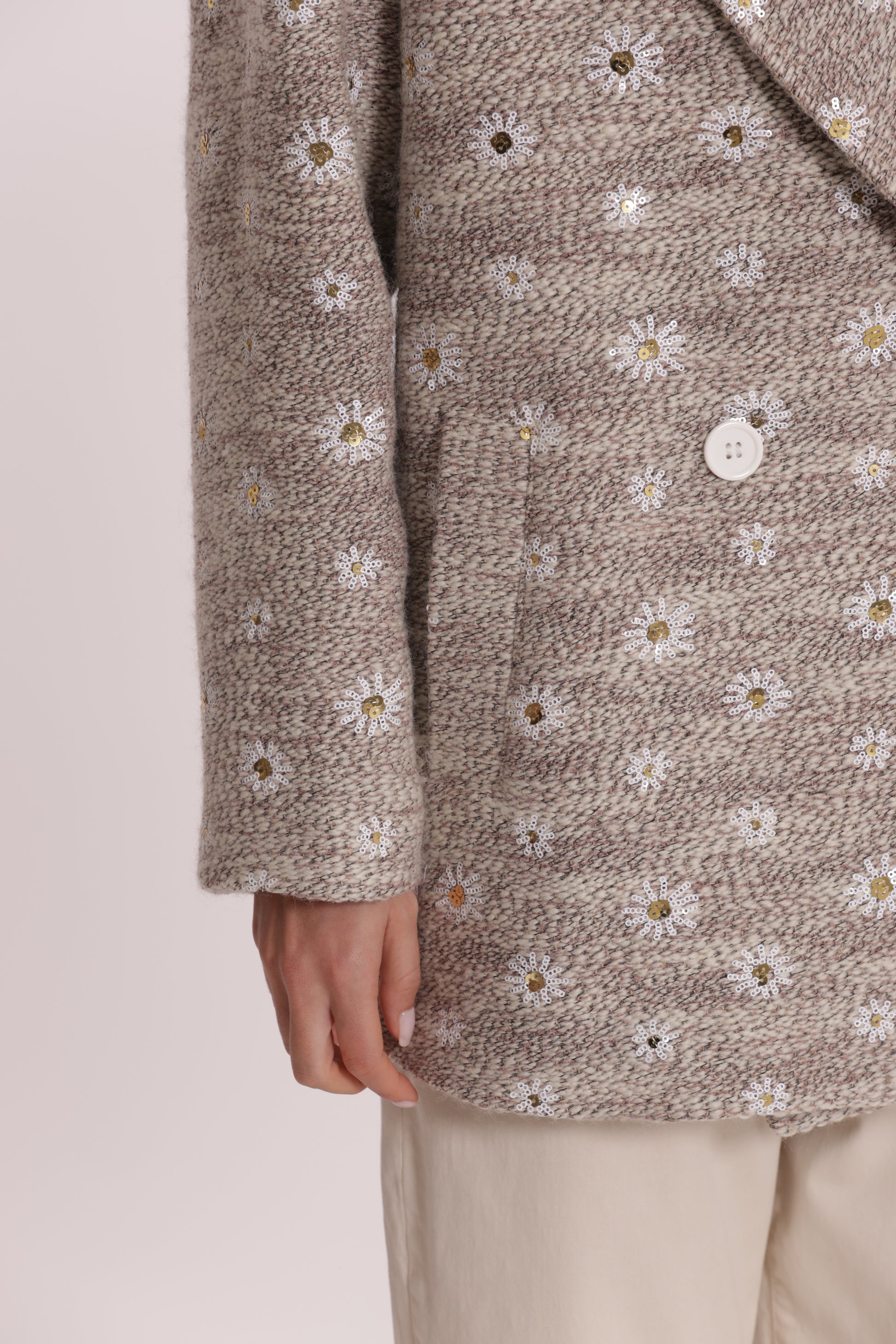 GIACCONE CON MARGHERITE DI PAILLETTES