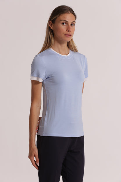 T-SHIRT CON BORDI A CONTRASTO