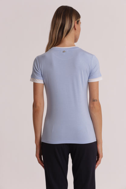 T-SHIRT CON BORDI A CONTRASTO